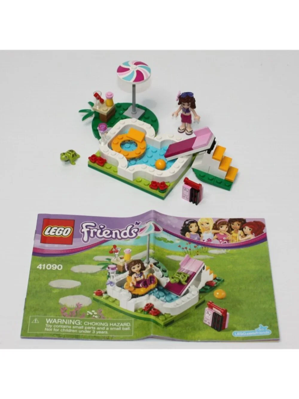 Lego Friends Olivia's Garden Pool Complete Set 41090 with Instructions NO Box